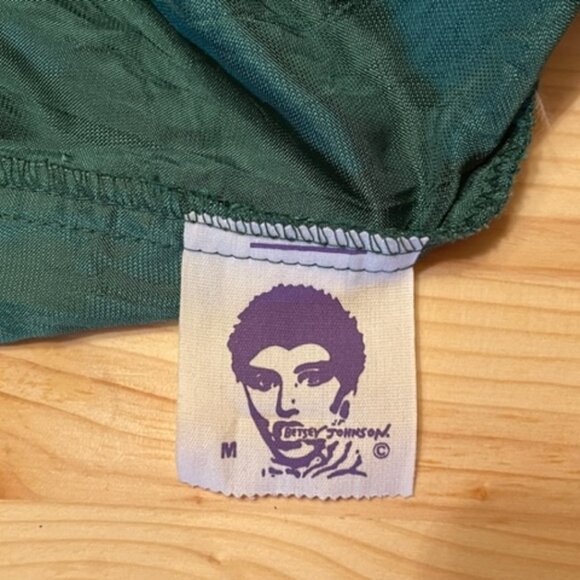 Betsey Johnson 80s green burned velvet sleeveless dress, M, worn once - Picture 3 of 4